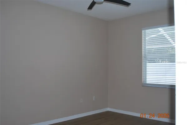 a view of a small space with window