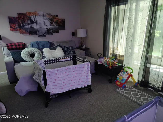 a bedroom with furniture and a window