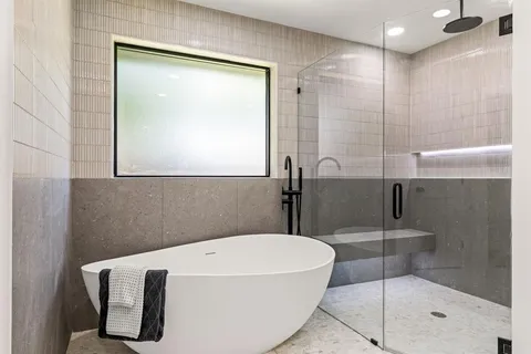 a bathroom with a shower