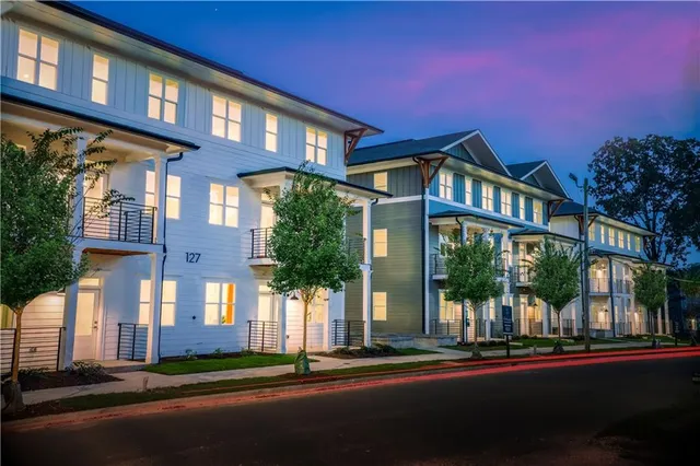 a front view of a building