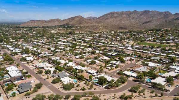 an aerial view of a city