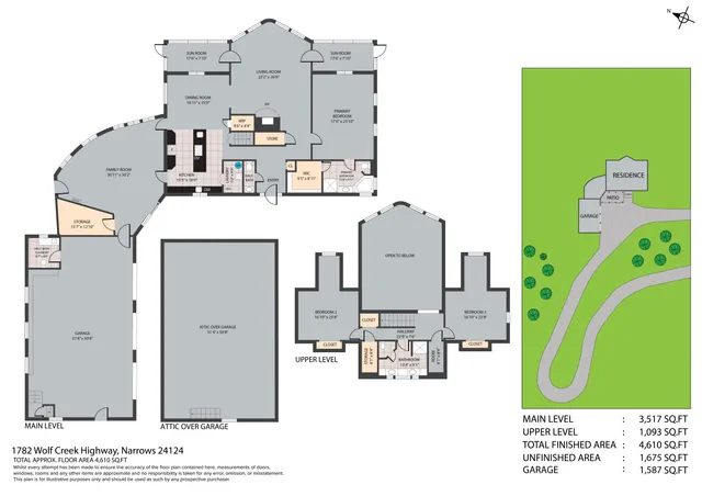 an aerial view of a house with swimming pool table and chairs