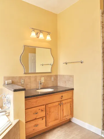 a view of a yard with an outdoor space