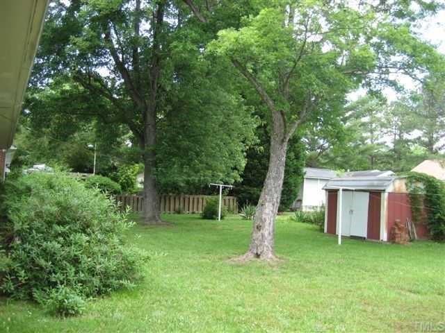 309 Pine Tree Road Oxford, NC 27565 - Photo 3 of 6 Shaded Back Yard with Storage Building