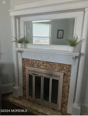 a close view of a fireplace with a sink
