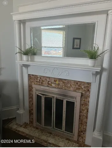 a close view of a fireplace with a sink