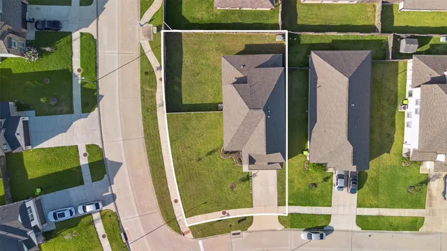 an aerial view of a house