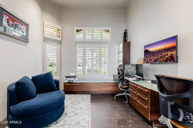 an aerial view of a house