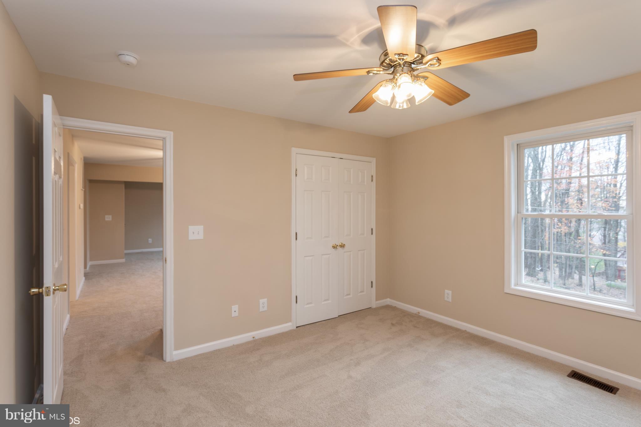 322 Freeze Road Linden, VA 22642 - Photo 16 of 26 an empty room with windows and chandelier fan