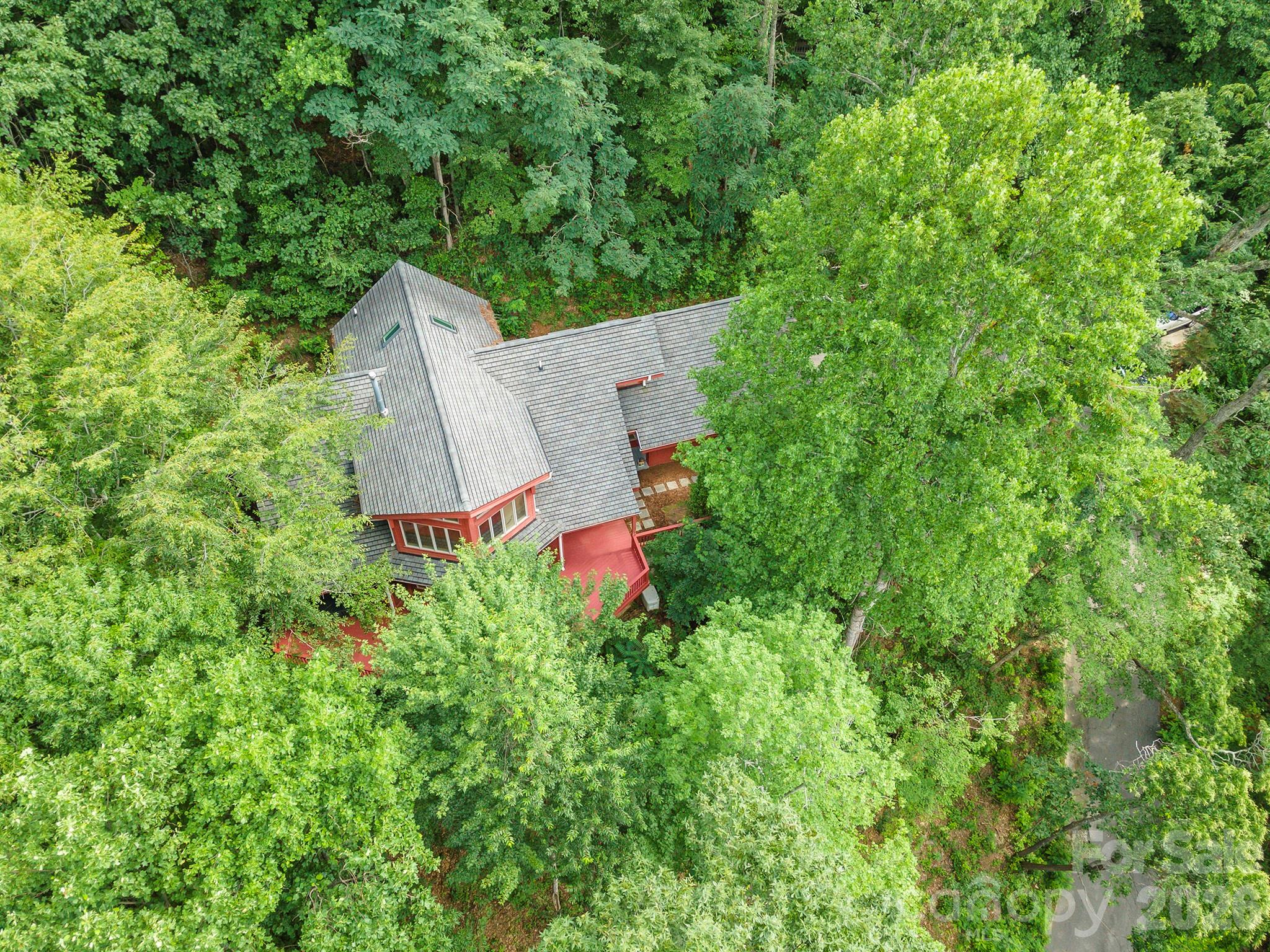 7 Winding Poplar Road Black Mountain, NC 28711 - Photo 47 of 48 an aerial view of a house with yard and outdoor space