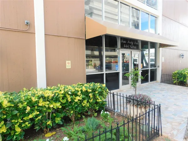 a house view with a garden space