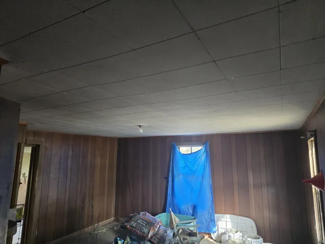 a view of wooden balcony