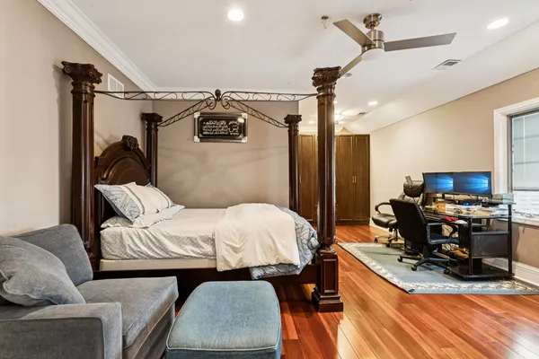a bathroom with a shower and a toilet