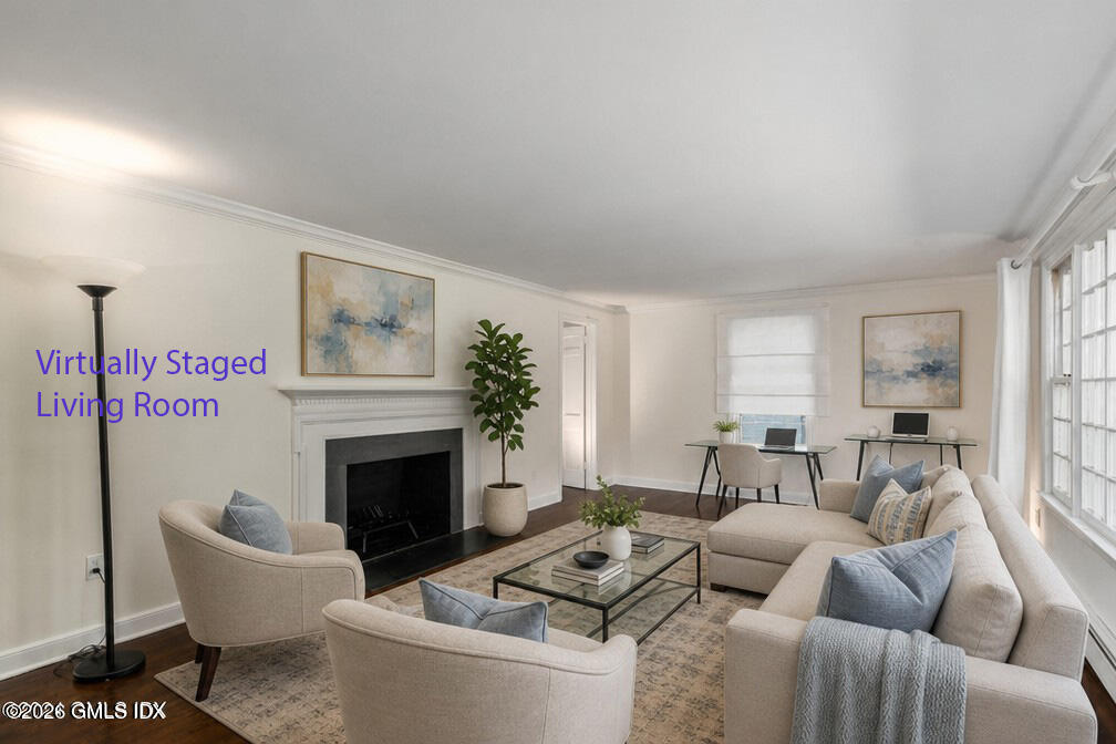 14 Shoal Point Lane Riverside, CT 06878 - Photo 7 of 30 virtually staged living room with waterm