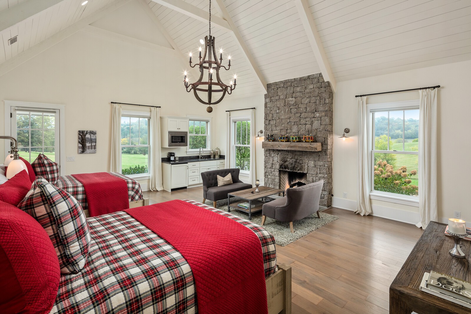 3377 Bailey Road Franklin, TN 37064 - Photo 12 of 49 a bedroom with a bed and a fireplace