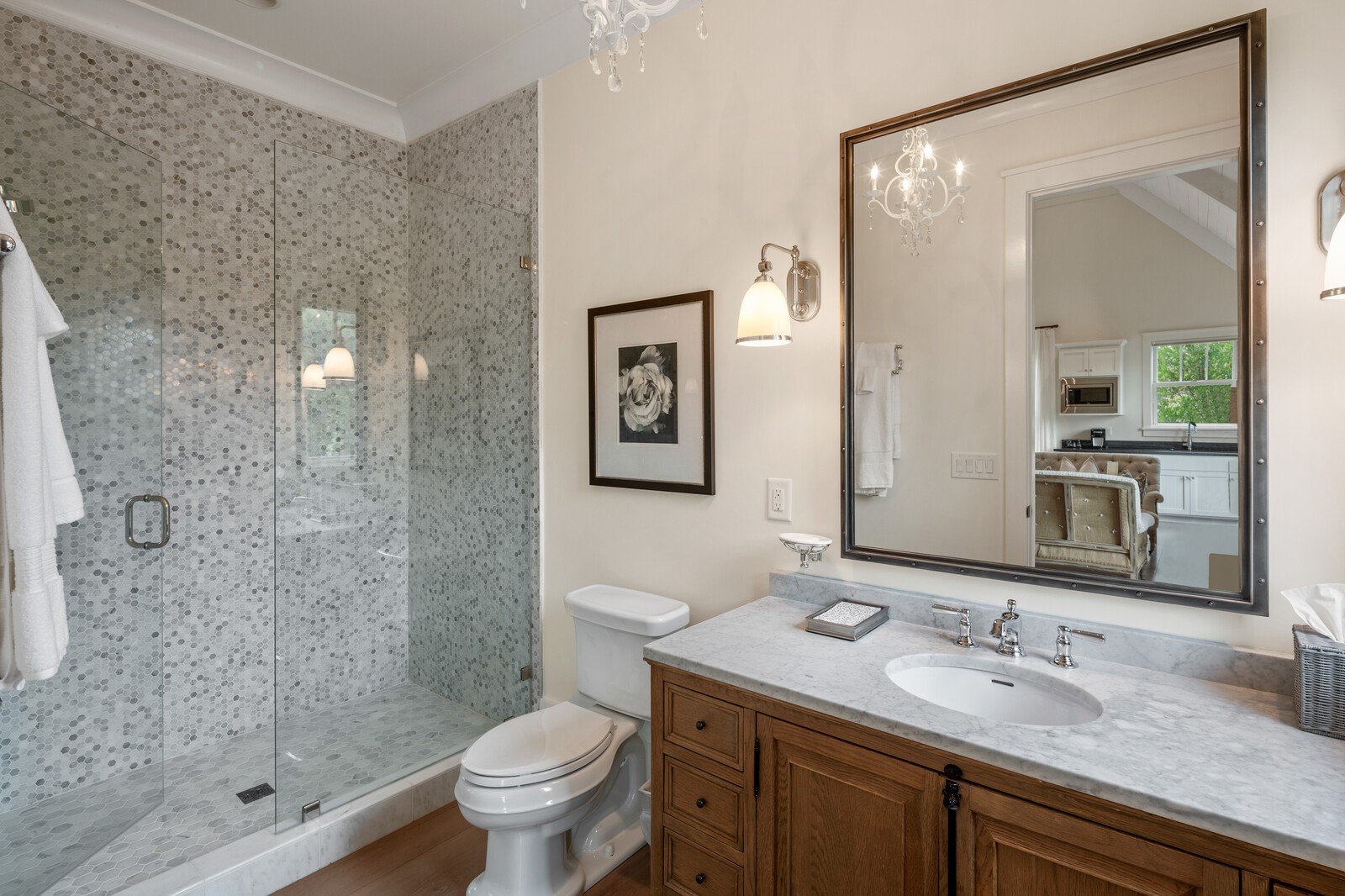 3377 Bailey Road Franklin, TN 37064 - Photo 10 of 49 a bathroom with a granite countertop sink toilet and shower