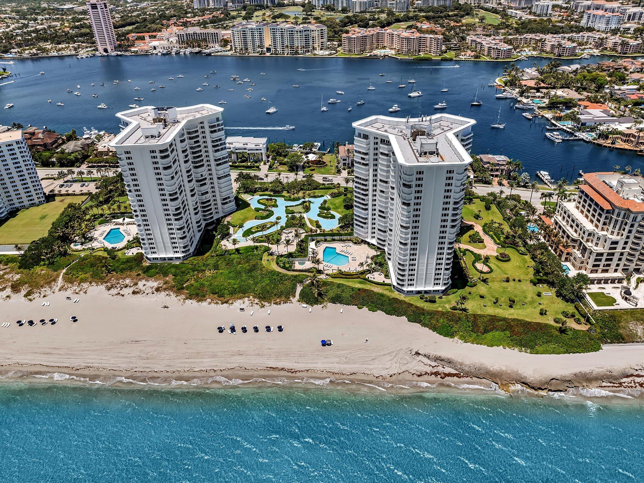 500 South Ocean Boulevard, Unit 909 Boca Raton, FL 33432 - Photo 1 of 101 an aerial view of a city with large buildings