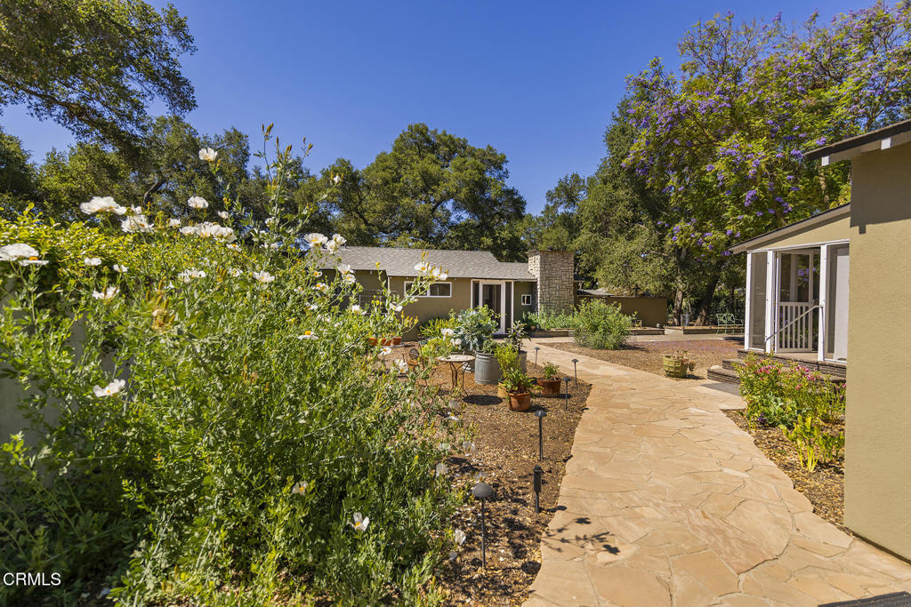 840 Fairview Road Ojai, CA 93023 - Photo 11 of 34 a view of a backyard with sitting area