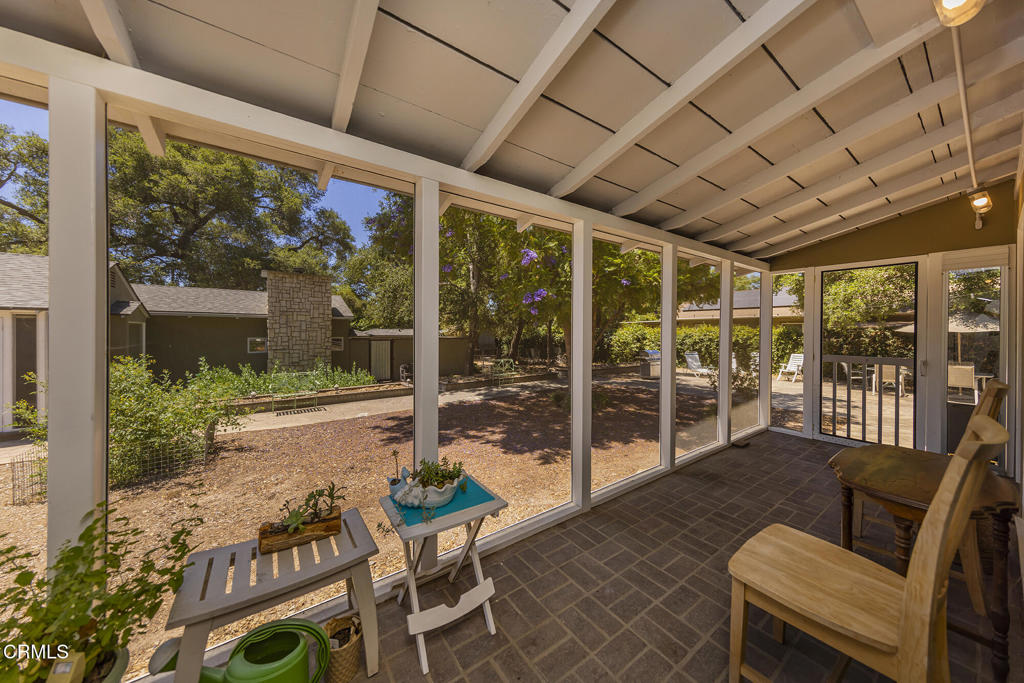 840 Fairview Road Ojai, CA 93023 - Photo 10 of 34 a view of a porch with chairs and backyard
