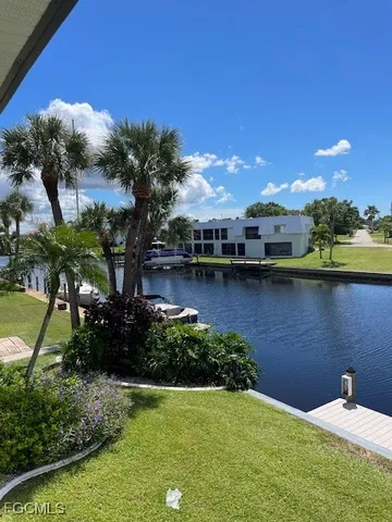 a view of a lake with houses