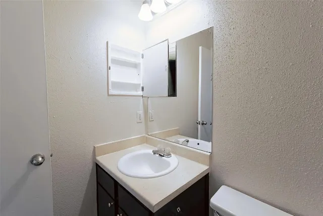 a bathroom with a sink and a toilet