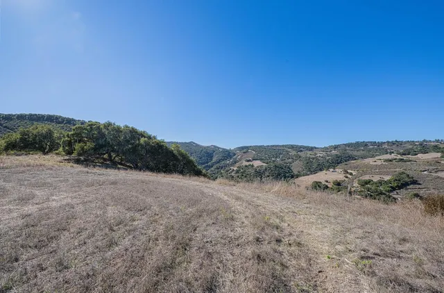 a view of a mountain range with trees in the background