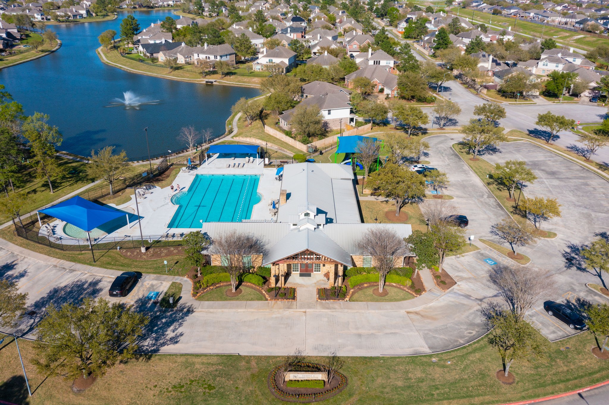 3131 Rustic Gardens Drive Spring, TX 77386 - Photo 32 of 39 an aerial view of a house with yard swimming pool and outdoor seating