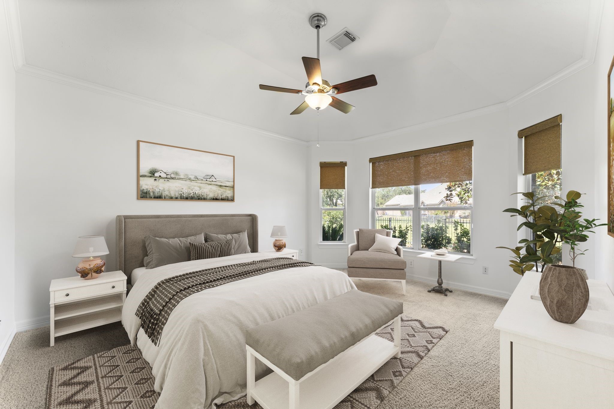 3131 Rustic Gardens Drive Spring, TX 77386 - Photo 10 of 39 a bedroom with a large bed and a chandelier