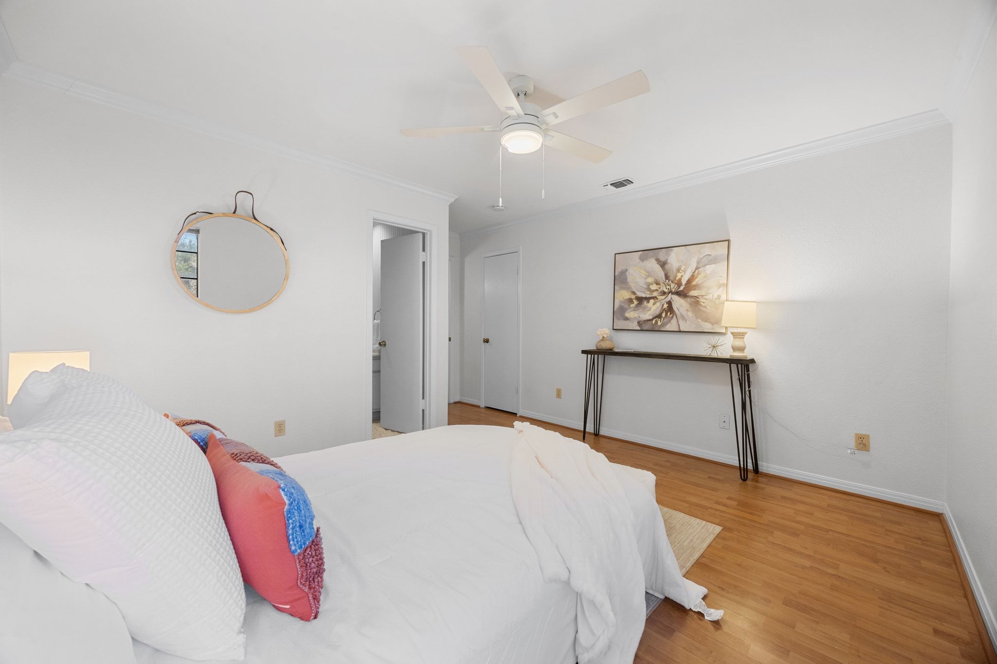 4159 Steck Avenue, Unit 258 Austin, TX 78759 - Photo 17 of 28 a bedroom with a bed and a painting on the wall