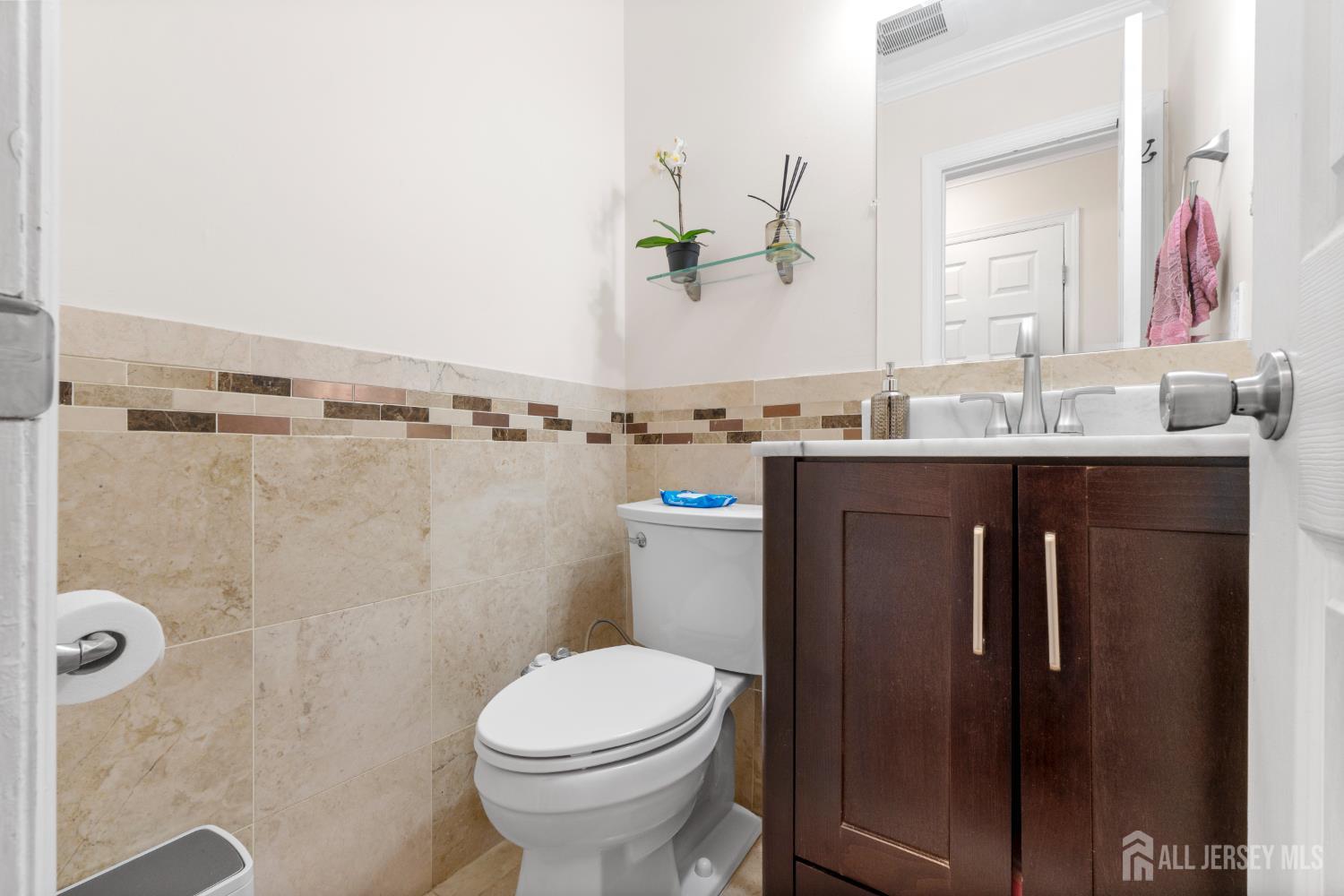 114 Pendleton Place Old Bridge, NJ 08857 - Photo 11 of 49 a bathroom with a granite countertop sink a toilet and a shower