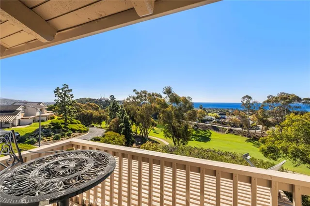 a view of a balcony with an outdoor space