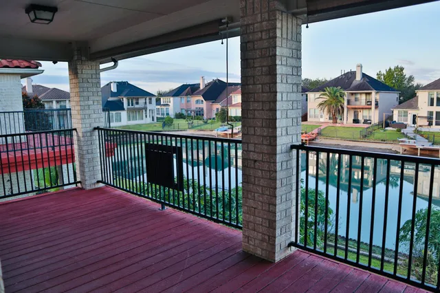 a view of a city from a balcony