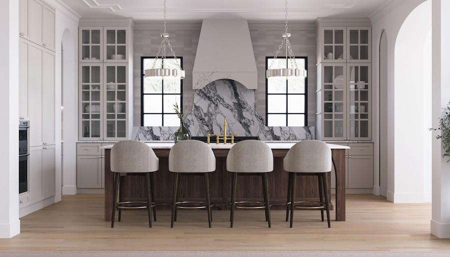 a view of a dining room with furniture and window