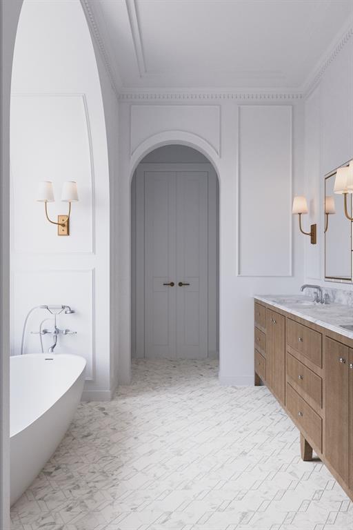 4049 Clover Lane Dallas, TX 75220 - Photo 12 of 33 a spacious bathroom with a tub sink and mirror
