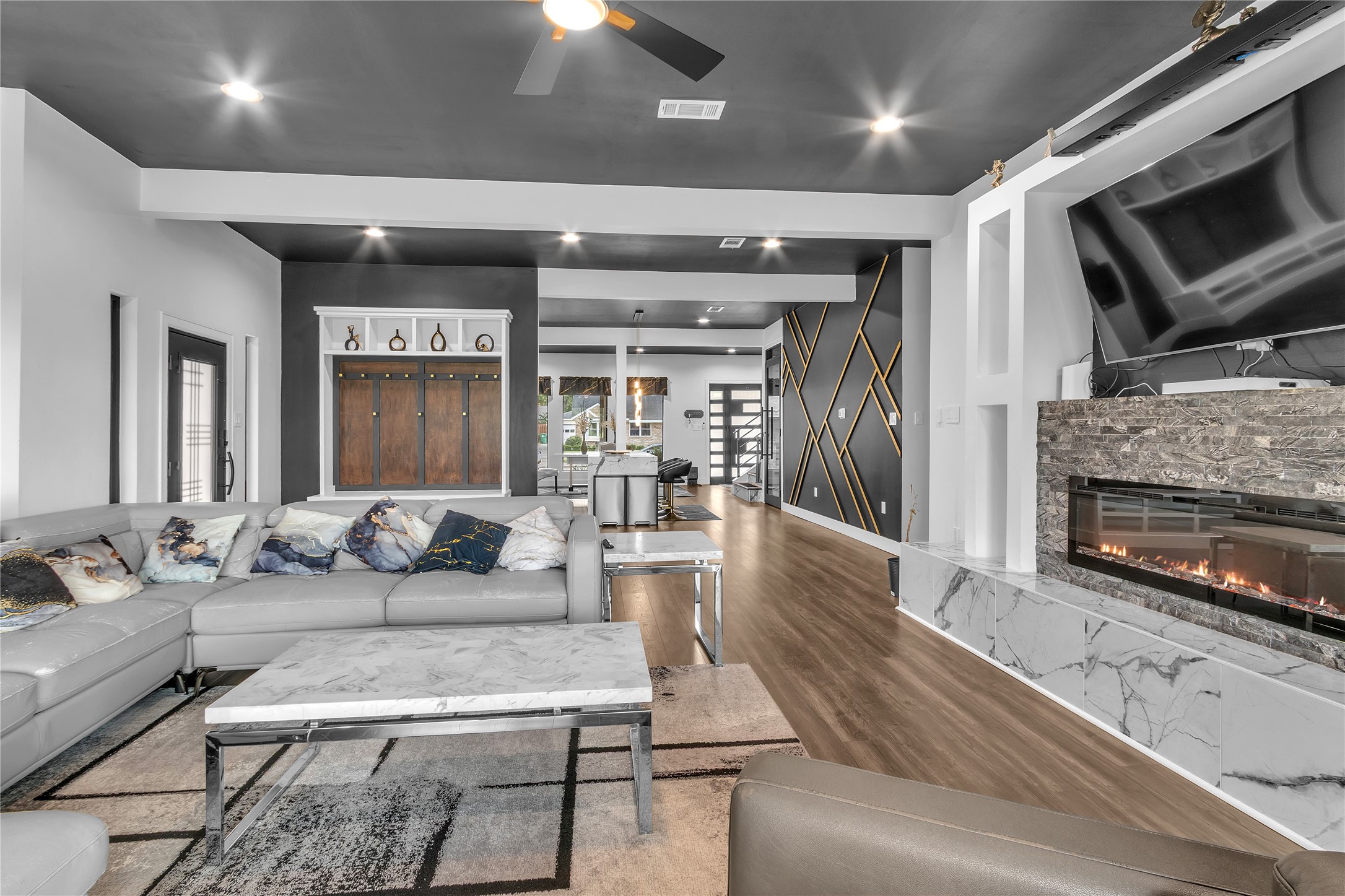 15406 Torry Pines Road Houston, TX 77062 - Photo 20 of 50 a living room with furniture and a fireplace