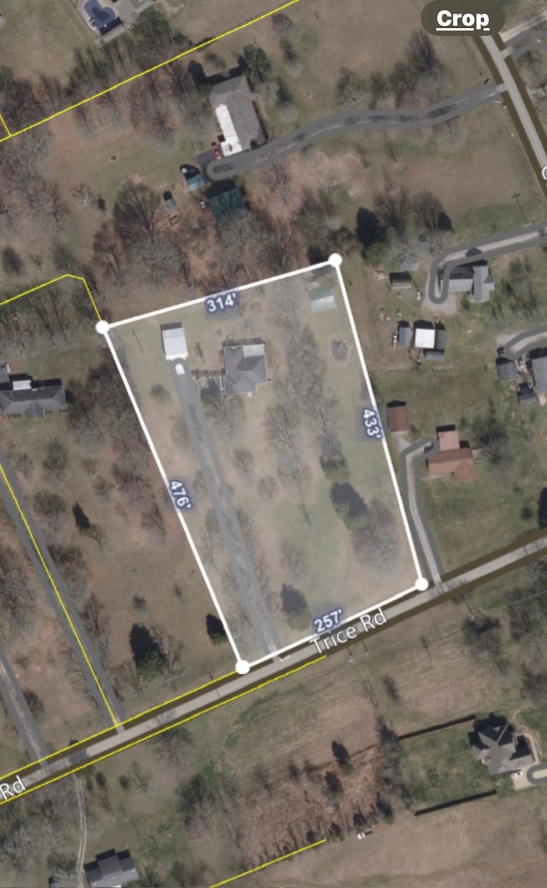 85 Trice Road Lebanon, TN 37087 - Photo 7 of 48 White lines show the 2.74 acre approximate layout.