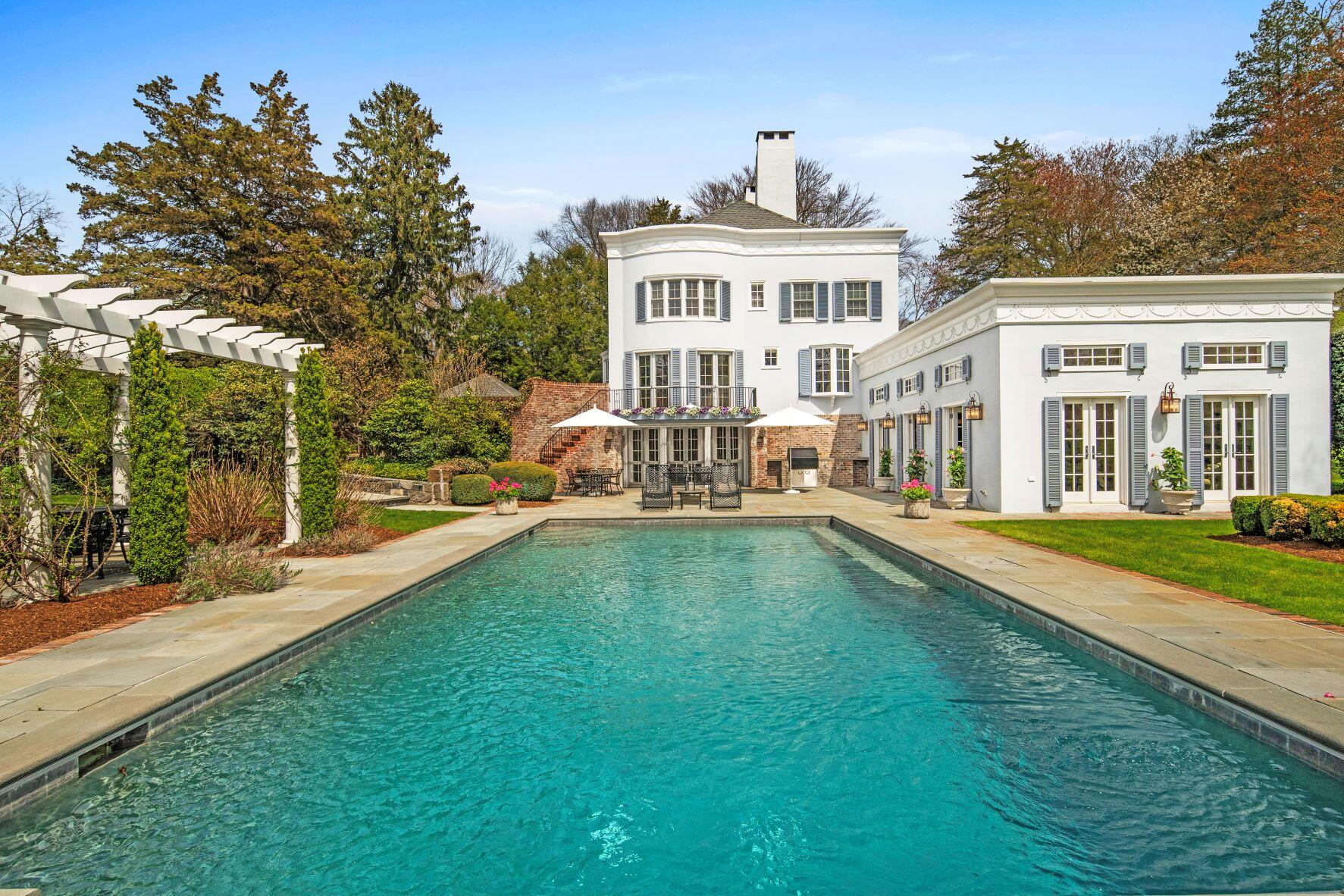 176 Michigan Road New Canaan, CT 06840 - Photo 40 of 42 Long view of pool and house