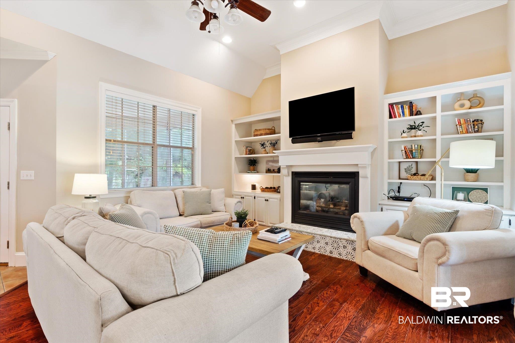 30648 Pine Court Daphne, AL 36527 - Photo 5 of 30 Living room featuring ceiling fan and hardwood / wood-style floors