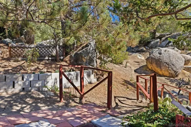 a view of a dry yard covered with snow on the road