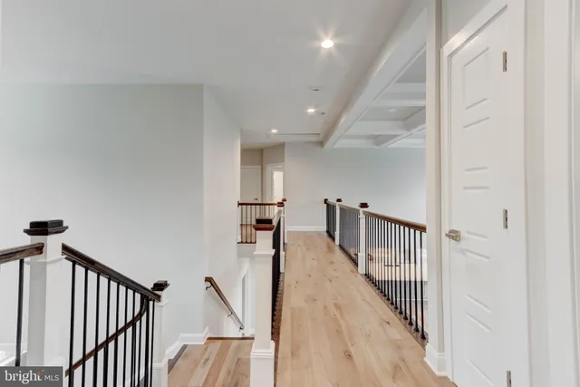 a view of an empty room with a windows