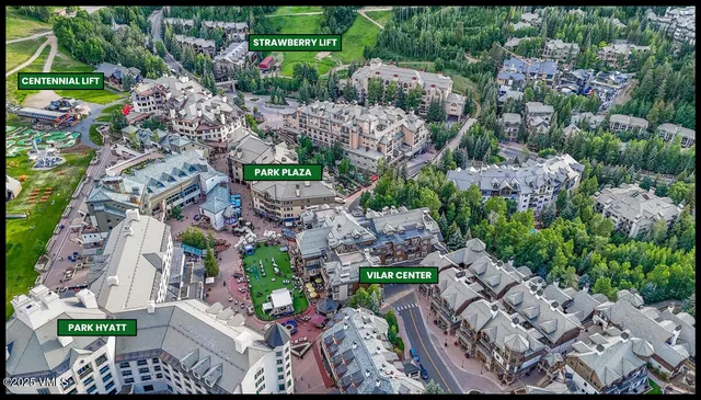 an aerial view of multiple house