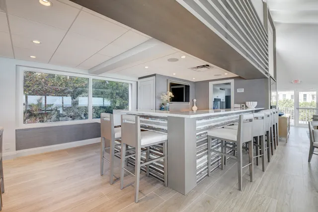 a view of a lake with a big yard