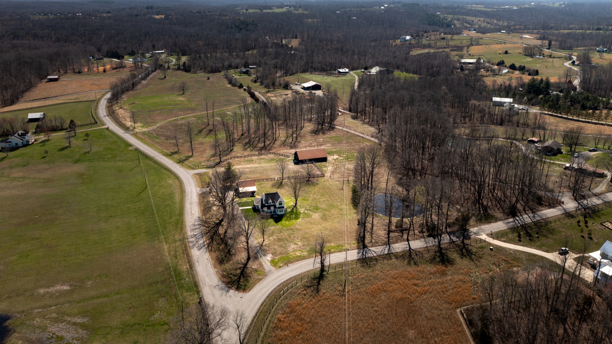7776 Lampley Road Primm Springs, TN 38476 - Photo 47 of 50 an aerial view of a house with outdoor space