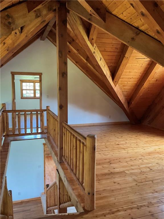 140 Hauger Road Rockwood, PA 15557 - Photo 37 of 50 a view of a livingroom with wooden floor and stairs