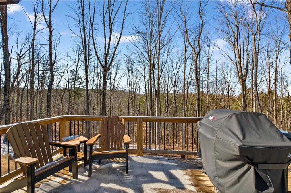 353 Newt Green Road Ball Ground, GA 30107 - Photo 45 of 52 a roof deck with table and chairs and wooden floor