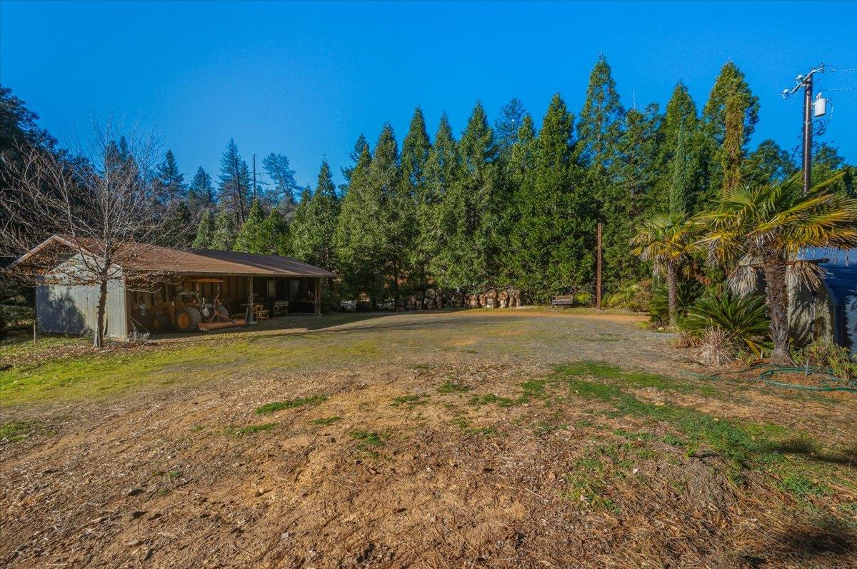 14771 Mt Olive Road Grass Valley, CA 95945 - Photo 90 of 96 Artful placing keeps this work space out of view, featuring flat space, tractor shed, two greenhouses, storage space, covered woodshed and more!