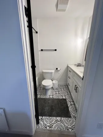 a bathroom with a sink and a toilet