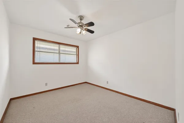 a view of a room with a window