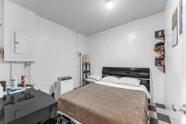 a view of a room with shelves