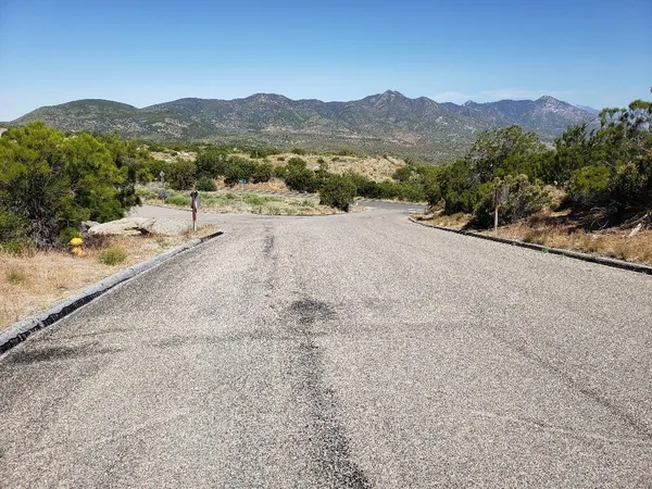 a view of a house with a mountain